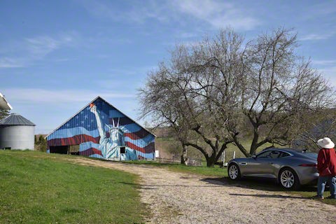 Nearby Statue of Liberty Mural on apple orchard farm