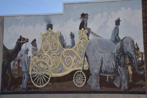 Ringling Bros mural in Postville, Iowa