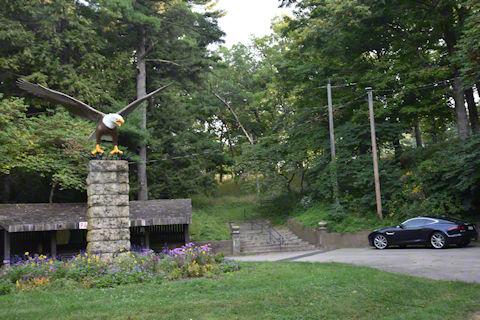 Eagle statue at entrance